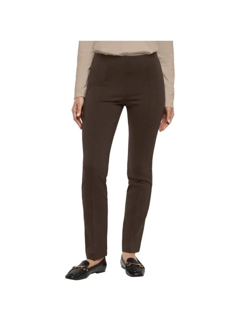 NWT Banana Republic Ponte Women's S Brown Pull-On Pants With 30.5" Inseam P0798